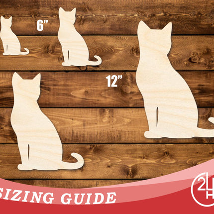 Unfinished Wood Spooky Sitting Cat Shape | DIY Craft Cutout | up to 46" DIY