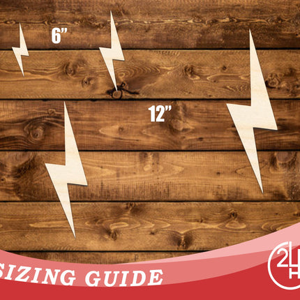 Unfinished Wood Lightning Bolt Shape | DIY Craft Cutout | up to 46" DIY