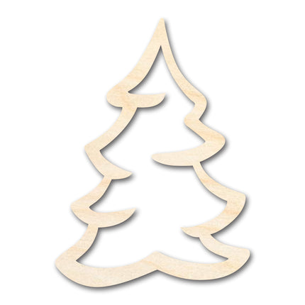 Unfinished Wood Snowy Tree Shape | DIY Craft Cutout | up to 46" DIY