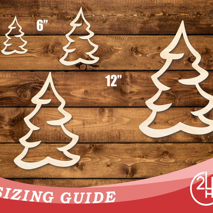 Unfinished Wood Snowy Tree Shape | DIY Craft Cutout | up to 46" DIY