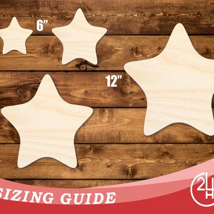 Unfinished Wood Cute Starfish Shape | DIY Craft Cutout | up to 46" DIY