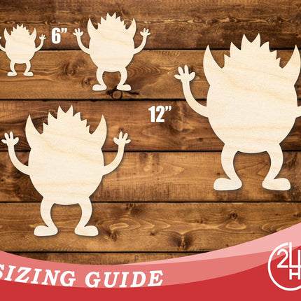 Unfinished Wood Scary Monster Shape | DIY Craft Cutout | up to 46" DIY