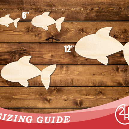 Unfinished Wood Cute Goldfish Shape | DIY Craft Cutout | up to 46" DIY