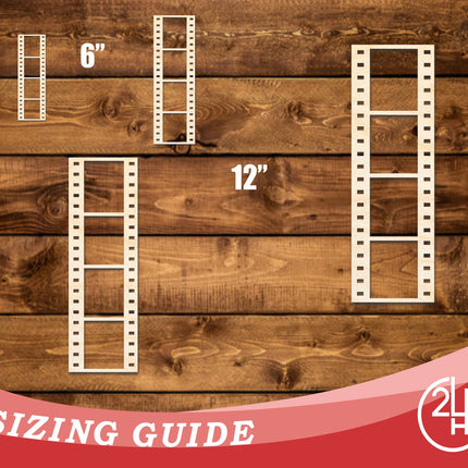 Unfinished Wood Film Strip Shape | DIY Craft Cutout | up to 46" DIY