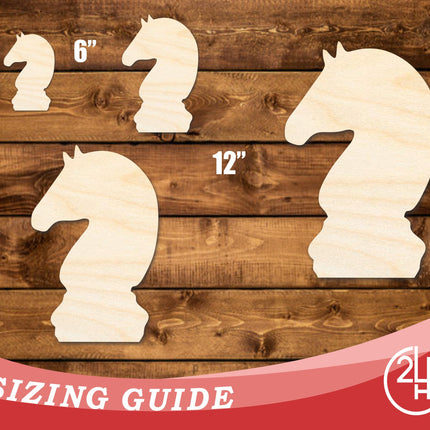 Unfinished Wood Chess Knight Shape | DIY Craft Cutout | up to 46" DIY