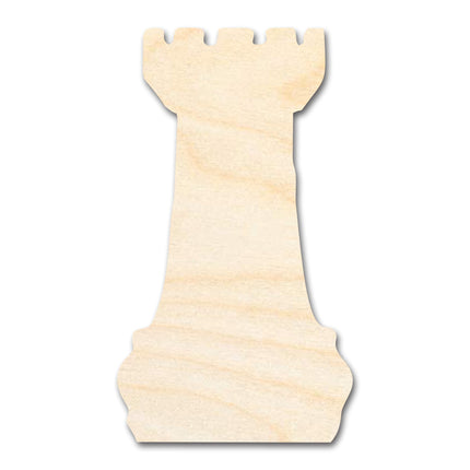 Unfinished Wood Chess Rook Shape | DIY Craft Cutout | up to 46" DIY