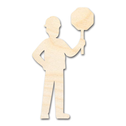 Unfinished Wood Stop Sign Worker Shape | DIY Craft Cutout | up to 46" DIY