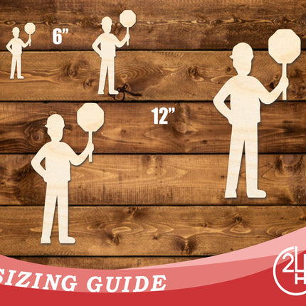 Unfinished Wood Stop Sign Worker Shape | DIY Craft Cutout | up to 46" DIY