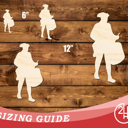 Unfinished Wood War Drummer Shape | DIY Craft Cutout | up to 46" DIY
