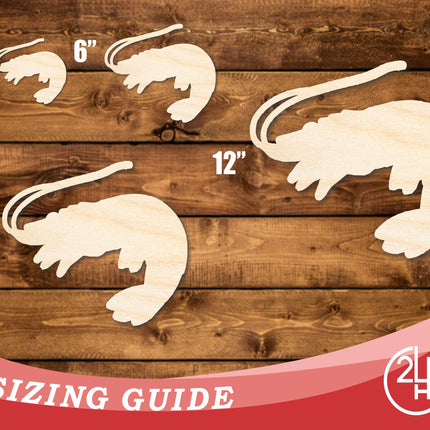Unfinished Wood Shrimp Shape | DIY Craft Cutout | up to 46" DIY