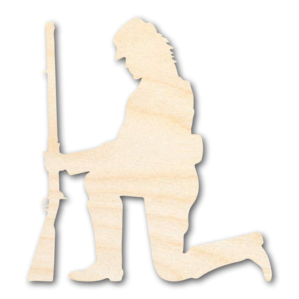 Unfinished Wood Kneeling Soldier Shape | DIY Craft Cutout | up to 46" DIY