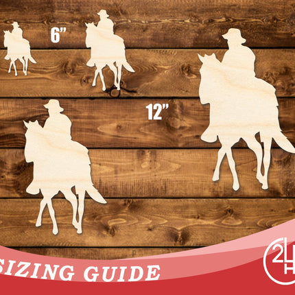 Unfinished Wood Soldier Riding Horse Shape | DIY Craft Cutout | up to 46" DIY