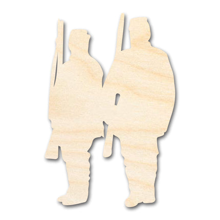 Unfinished Wood Two Soldiers Shape | DIY Craft Cutout | up to 46" DIY