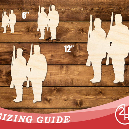Unfinished Wood Two Soldiers Shape | DIY Craft Cutout | up to 46" DIY