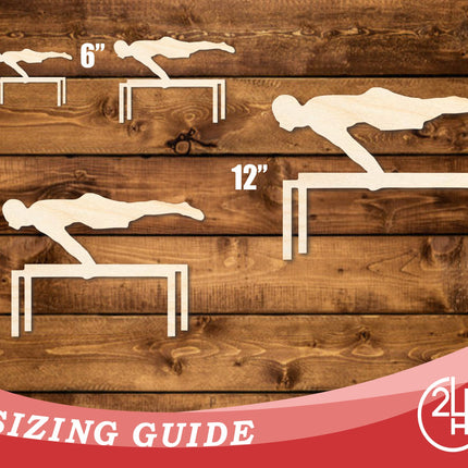 Unfinished Wood Gymnast Parallel Beam Shape | DIY Craft Cutout | up to 46" DIY