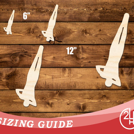 Unfinished Wood Gymnast Flip Shape | DIY Craft Cutout | up to 46" DIY
