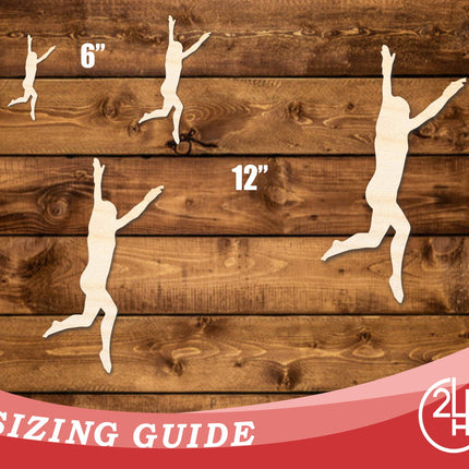 Unfinished Wood Gymnast Roundoff Shape | DIY Craft Cutout | up to 46" DIY