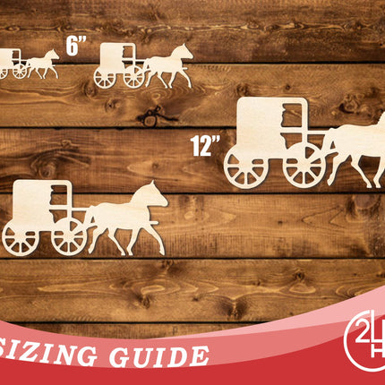 Unfinished Wood Amish Buggy Shape | DIY Craft Cutout | up to 46" DIY