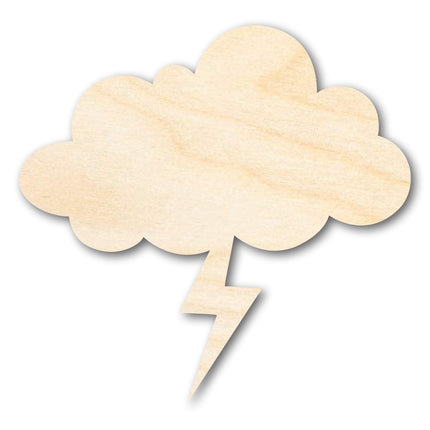 Unfinished Wood Lightning Cloud Shape | DIY Craft Cutout | up to 46" DIY