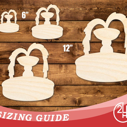 Unfinished Wood Water Fountain Shape | DIY Craft Cutout | up to 46" DIY