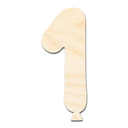 Unfinished Wood Balloon Number 1 Shape | DIY Craft Cutout | up to 46" DIY
