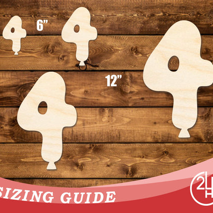 Unfinished Wood Balloon Number 4 Shape | DIY Craft Cutout | up to 46" DIY