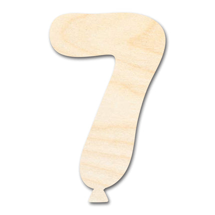 Unfinished Wood Balloon Number 7 Shape | DIY Craft Cutout | up to 46" DIY