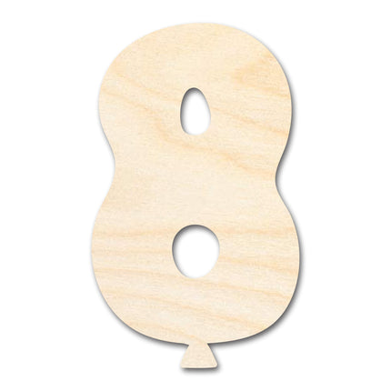Unfinished Wood Balloon Number 8 Shape | DIY Craft Cutout | up to 46" DIY