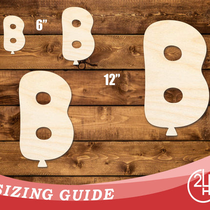 Unfinished Wood Balloon Letter B Shape | DIY Craft Cutout | up to 46" DIY