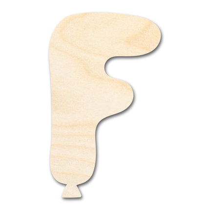 Unfinished Wood Balloon Letter F Shape | DIY Craft Cutout | up to 46" DIY