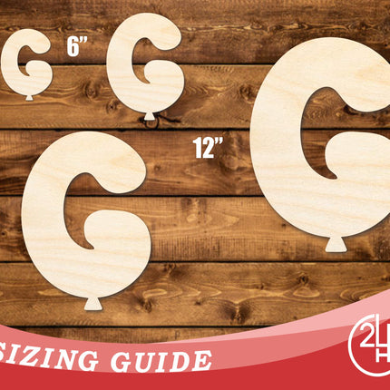Unfinished Wood Balloon Letter G Shape | DIY Craft Cutout | up to 46" DIY