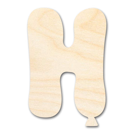 Unfinished Wood Balloon Letter H Shape | DIY Craft Cutout | up to 46" DIY