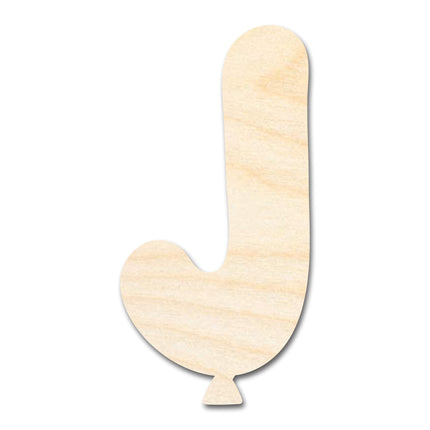 Unfinished Wood Balloon Letter J Shape | DIY Craft Cutout | up to 46" DIY