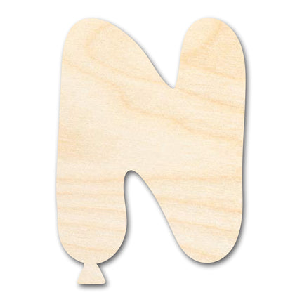 Unfinished Wood Balloon Letter N Shape | DIY Craft Cutout | up to 46" DIY