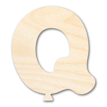 Unfinished Wood Balloon Letter Q Shape | DIY Craft Cutout | up to 46" DIY