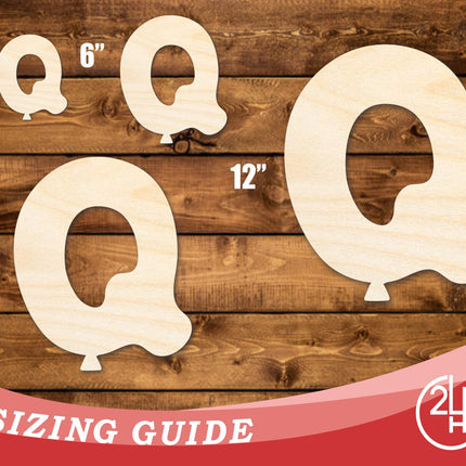 Unfinished Wood Balloon Letter Q Shape | DIY Craft Cutout | up to 46" DIY