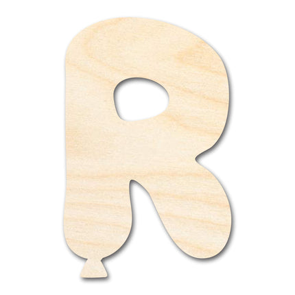 Unfinished Wood Balloon Letter R Shape | DIY Craft Cutout | up to 46" DIY