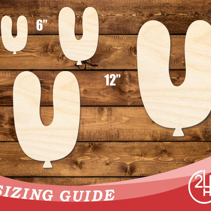 Unfinished Wood Balloon Letter U Shape | DIY Craft Cutout | up to 46" DIY