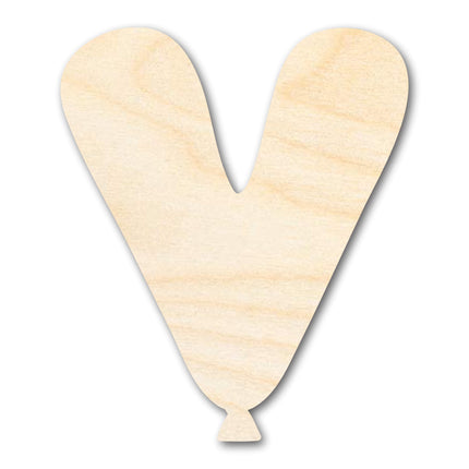 Unfinished Wood Balloon Letter V Shape | DIY Craft Cutout | up to 46" DIY