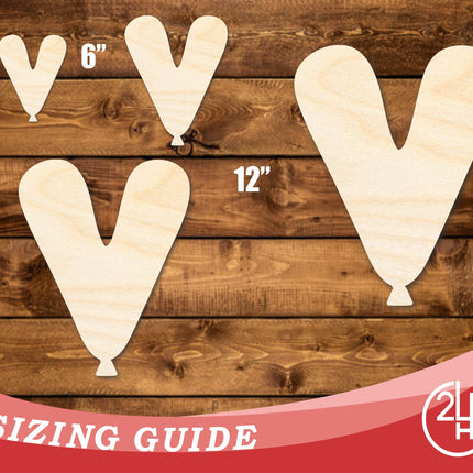 Unfinished Wood Balloon Letter V Shape | DIY Craft Cutout | up to 46" DIY