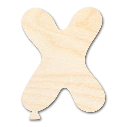 Unfinished Wood Balloon Letter X Shape | DIY Craft Cutout | up to 46" DIY