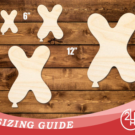 Unfinished Wood Balloon Letter X Shape | DIY Craft Cutout | up to 46" DIY