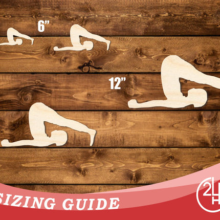 Unfinished Wood Yoga Plow Pose Shape | DIY Craft Cutout | up to 46" DIY
