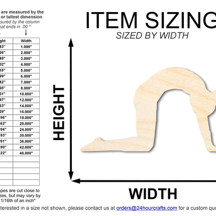 Unfinished Wood Yoga Cow Pose Shape | DIY Craft Cutout | up to 46" DIY