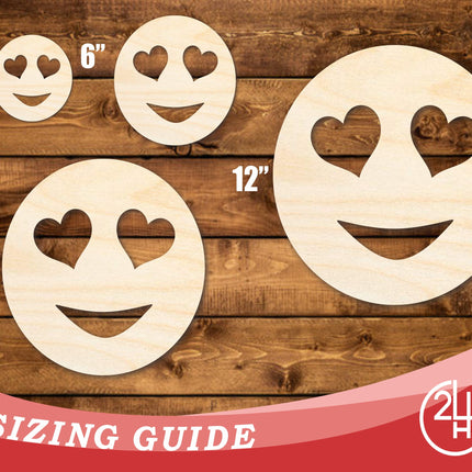 Unfinished Wood Heart Eye Face Shape | DIY Craft Cutout | up to 46" DIY