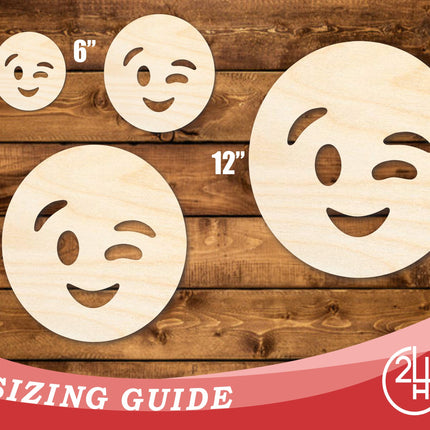 Unfinished Wood Winking Face Shape | DIY Craft Cutout | up to 46" DIY
