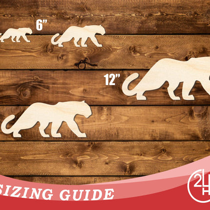 Unfinished Wood Panther Mascot Shape | DIY Craft Cutout | up to 46" DIY