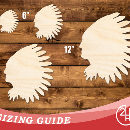 Unfinished Wood Native American Mascot Shape | DIY Craft Cutout | up to 46" DIY