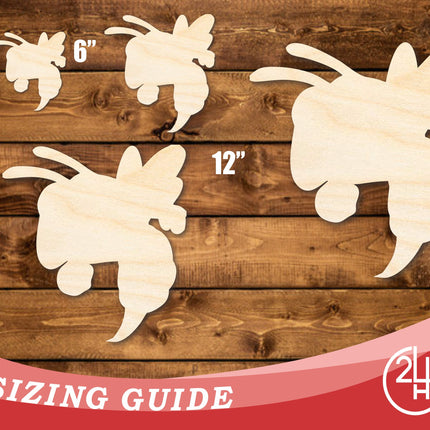 Unfinished Wood Hornet Mascot Shape | DIY Craft Cutout | up to 46" DIY