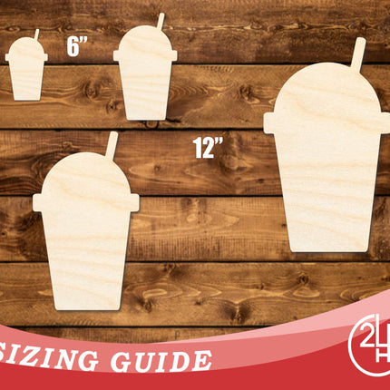 Unfinished Wood Slushie Drink Shape | DIY Craft Cutout | up to 46" DIY